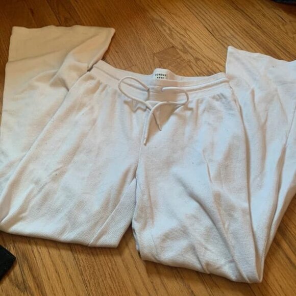 General Pants Co. Pants - white cream loungewear pants Sunday Best